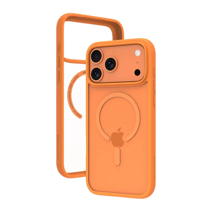 Dbramante1928 Funda trasera para móvil, plástico, naranja, compatible con MagSafe para Apple