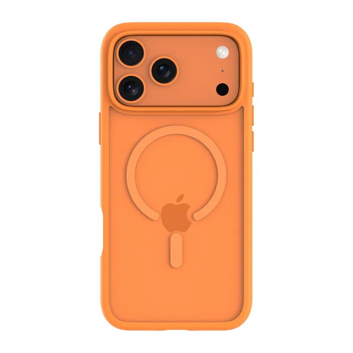 Dbramante1928 Funda trasera para móvil, plástico, naranja, compatible con MagSafe para Apple