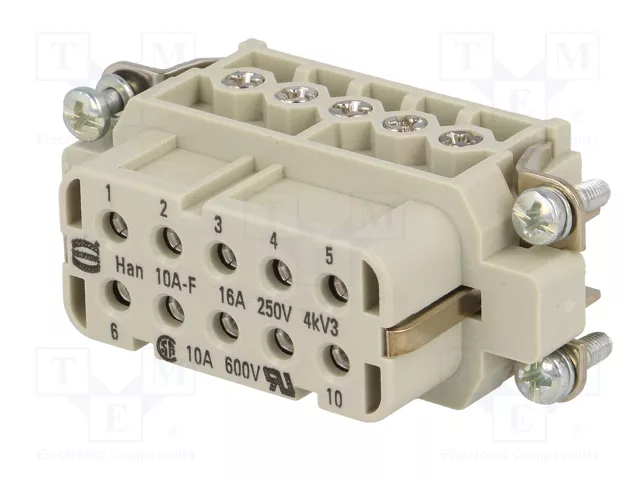 HARTING Han® A Plantilla de Contacto Hembra 10+PE
