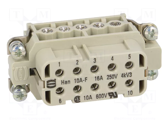 HARTING Han® A Plantilla de Contacto Hembra 10+PE