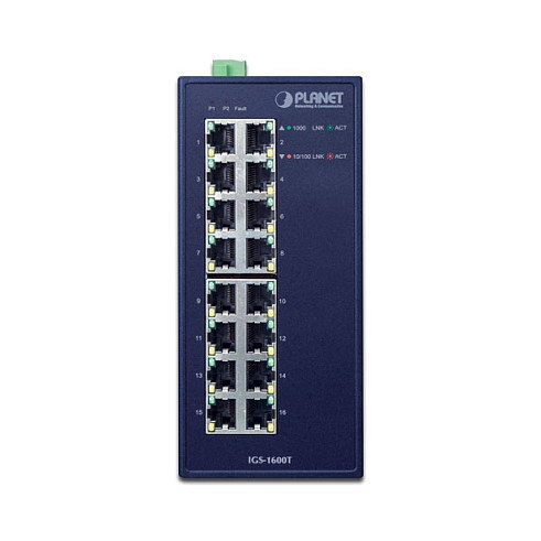 Planet IGS-1600T Switch Industrial No Administrado 16 Puertos Gigabit Ethernet 10/100/1000 L2 Full Duplex