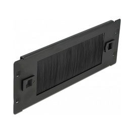 DeLOCK Panel pasacables con cepillo 10 pulgadas 2U Negro