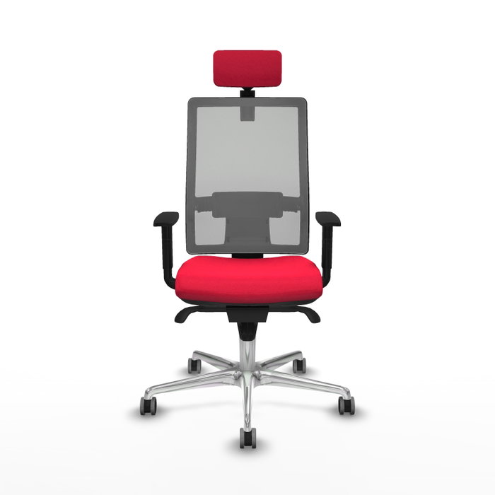 PIQUERAS Y CRESPO Silla de oficina Horna con mecanismo Sincro, Rojo y Gris