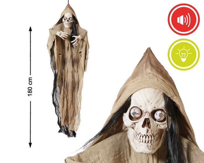 Esqueleto Colgante Halloween 180 X 120 cm Con Luz Y Sonido Esqueleto Colgante Halloween 180 X 120 cm Con Luz Y Sonido