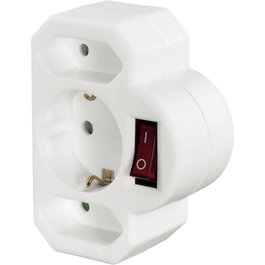 Hama Multi enchufe de 3 tomas con interruptor, blanco