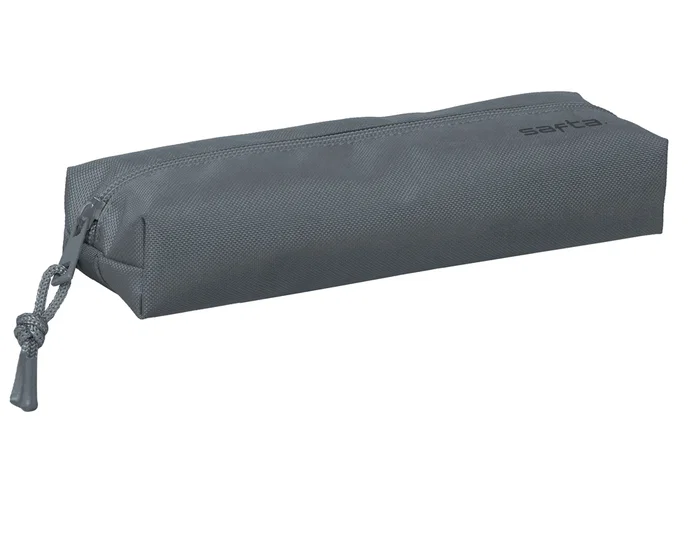 Safta Portatodo Escolar Rectangular con Goma Elástica Gris Oscuro