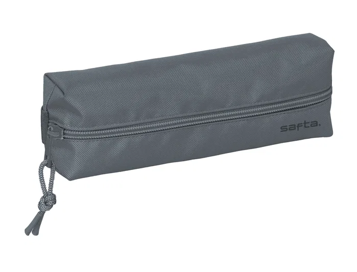 Safta Portatodo Escolar Rectangular con Goma Elástica Gris Oscuro