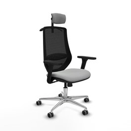 PIQUERAS Y CRESPO Silla de oficina Mardos con mecanismo Sincro, Gris claro y Negro