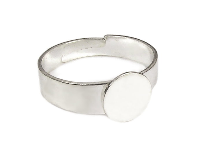 Innspiro Anillos Metálicos Ajustables Plateados con Base de Disco 8mm Innspiro Anillos Metálicos Ajustables Plateados con Base de Disco 8mm