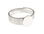 Innspiro Anillos Metálicos Ajustables Plateados con Base de Disco 8mm