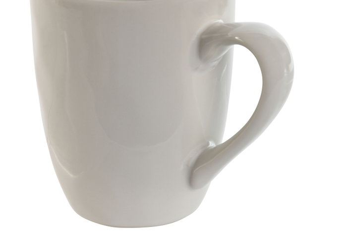 DKD Home Decor Set de 6 Tazas de Café de Gres Blanco Ondulado