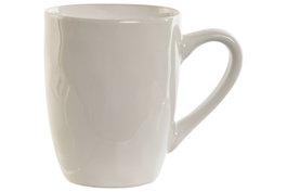 DKD Home Decor Set de 6 Tazas de Café de Gres Blanco Ondulado