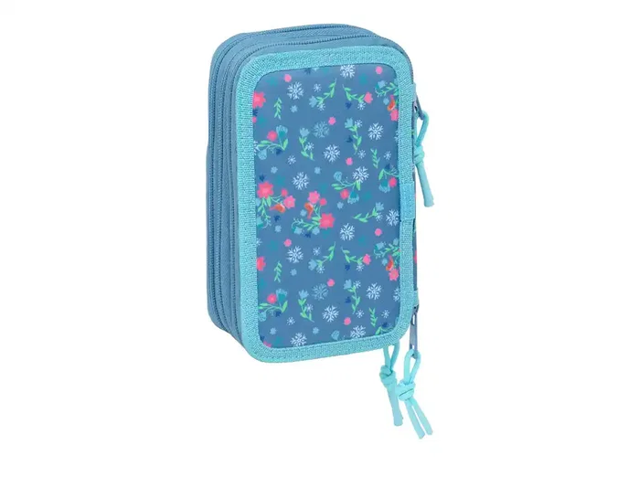 Safta Plumier Escolar Triple Cremallera 37 Piezas, Colección Frozen, 195x125x55 mm