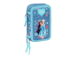 Safta Plumier Escolar Triple Cremallera 37 Piezas, Colección Frozen, 195x125x55 mm