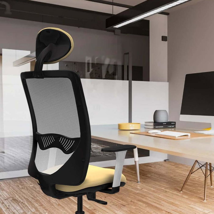 PIQUERAS Y CRESPO Silla de oficina Zulema con Mecanismo Sincro, Crema y Blanco PIQUERAS Y CRESPO Silla de oficina Zulema con Mecanismo Sincro, Crema y Blanco