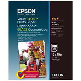 Epson Value Glossy Photo Paper 10x15 cm, 100 Hojas Brillo