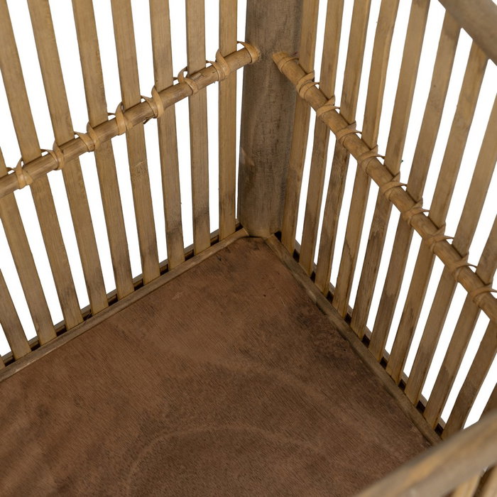 S/2 Maceteros Natural Bambú Decoración 32,50 X 32,50 X 34 cm