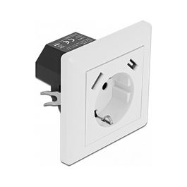 DeLOCK Enchufe de Pared con 2 Puertos USB Tipo A de 2.8 A, Blanco, CEE 7/3, 250V, para Montaje Empotrado
