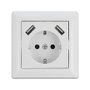 DeLOCK Enchufe de pared con 2 x USB Tipo-A y CEE 7/3, Blanco