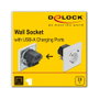 DeLOCK Enchufe de pared con 2 x USB Tipo-A y CEE 7/3, Blanco