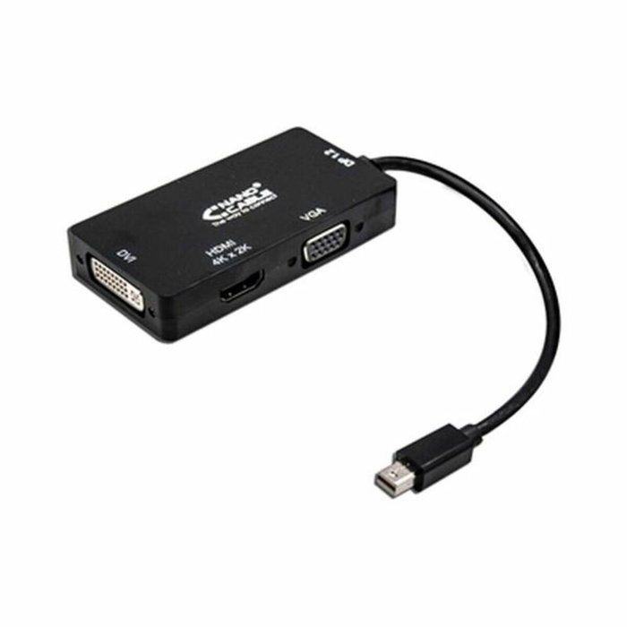Nanocable Conversor 3 en 1 Mini DisplayPort a VGA/HDMI/DVI, Negro, 15 cm
