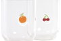 DKD Home Decor Vasos de Borosilicato con Diseño de Frutas, Pack de 2