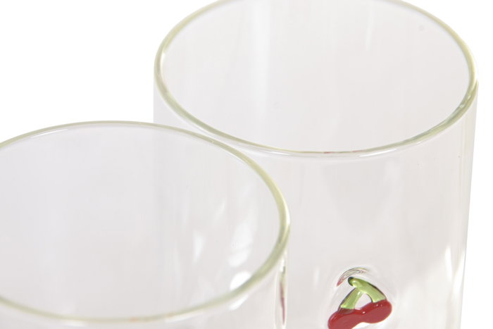 DKD Home Decor Vasos de Borosilicato con Diseño de Frutas, Pack de 2
