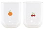 DKD Home Decor Vasos de Borosilicato con Diseño de Frutas, Pack de 2