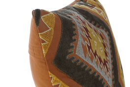 DKD Home Decor Geometric23 Cojin Multicolor de Algodon y Polyester con Bordado y Cremallera, 45 x 45 x 8 cm (2 Unidades)