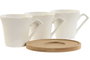 DKD Home Decor Tazas de Cafe de Porcelana Blanco Set de 6 Piezas 90ml Apto Microondas y Lavavajillas 6.5 x 6 x 8.5 cm