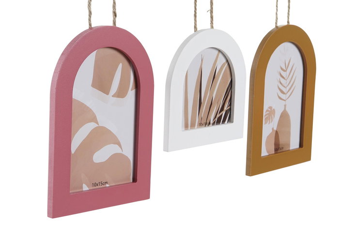 DKD Home Decor Marco Multifoto Cozy boho 22 Natural Multicolor Mdf Colgante 37 x 50 x 1.2 cm (6 Unidades)