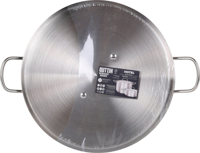 Quttin Olla Acero Industrial de 32 cm (0.8 mm de grosor, 14 Litros de capacidad) con Tapa (2 Unidades)