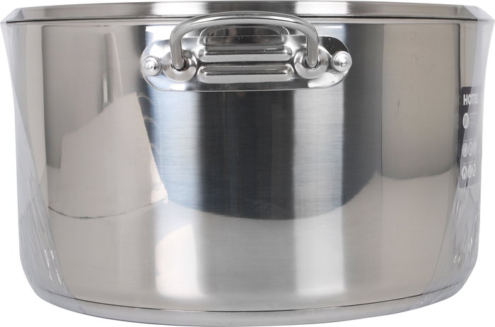 Quttin Olla Acero Industrial de 32 cm (0.8 mm de grosor, 14 Litros de capacidad) con Tapa (2 Unidades)