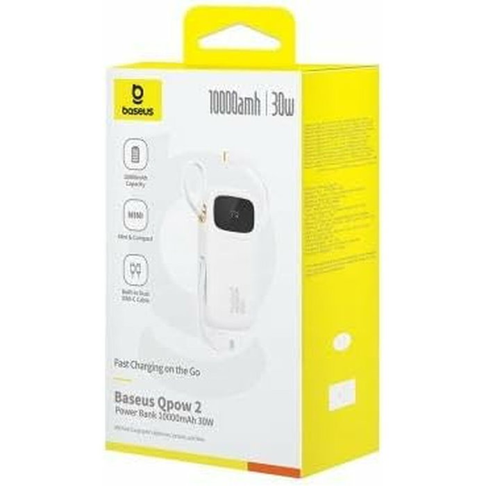 Baseus Qpow 2 Power Bank 10000 mAh 30W 2xUSB-C Blanco