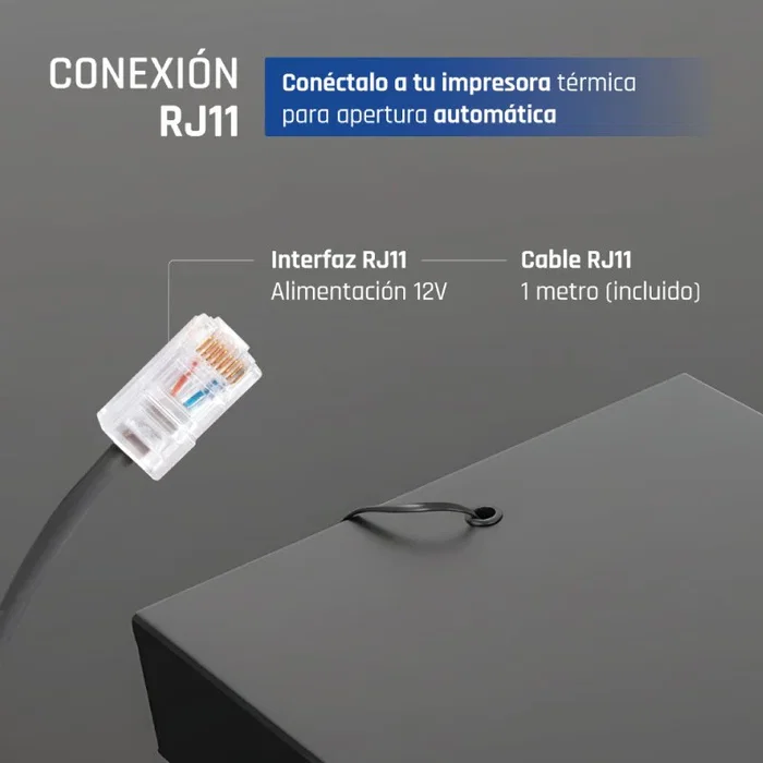 Iggual IRON-10 Cajón Portamonedas Automático y Manual con 4 Compartimentos para Billetes y 6 para Monedas, Color Negro