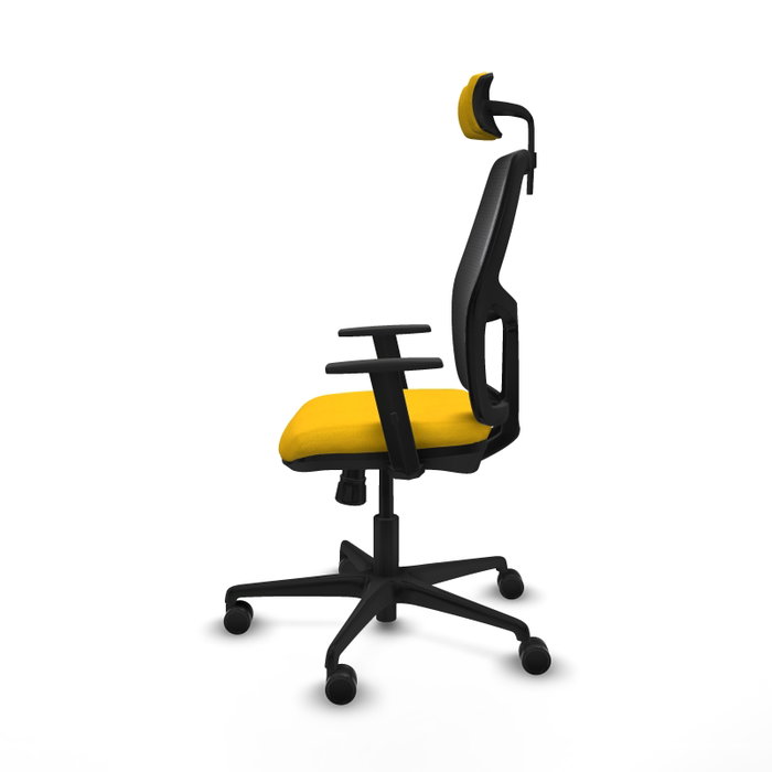 PIQUERAS Y CRESPO Silla de oficina Alfera, Tela Amarillo y Malla Negro PIQUERAS Y CRESPO Silla de oficina Alfera, Tela Amarillo y Malla Negro