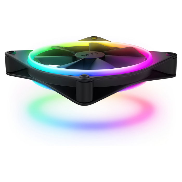 NZXT F140 RGB DUO - Ventilador RGB de 140 mm, Negro, 500-1800 RPM, 84.75 CFM, 2.72 mmH2O, 20 LEDs (RF-D14SF-B1)
