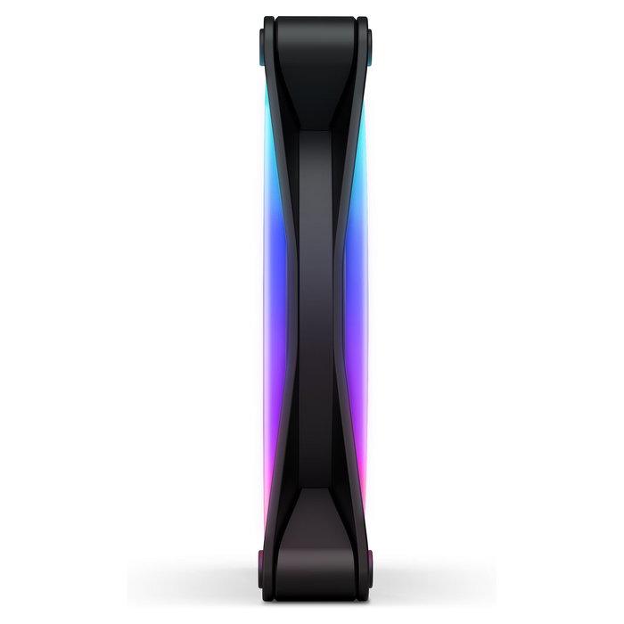 NZXT F140 RGB DUO - Ventilador RGB de 140 mm, Negro, 500-1800 RPM, 84.75 CFM, 2.72 mmH2O, 20 LEDs (RF-D14SF-B1)