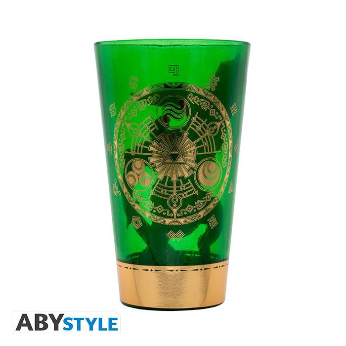 ABYstyle Vaso The Legend of Zelda - Link 400 ml - Vidrio Verde - Merchandising Oficial Nintendo
