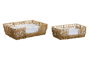 DKD Home Decor Set de 2 Camas para Mascotas con Cojín en Ratán Sintético