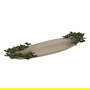 Bandeja Flores Beige-Verde Metal 58 X 23 X 4 cm