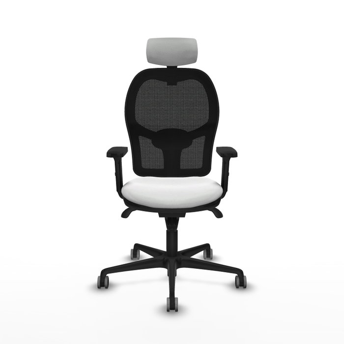 PIQUERAS Y CRESPO Silla de oficina Jorquera con mecanismo Sincro, Tela Blanca y Malla Negra PIQUERAS Y CRESPO Silla de oficina Jorquera con mecanismo Sincro, Tela Blanca y Malla Negra