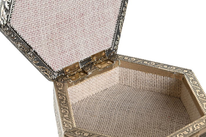 DKD Home Decor Joyero Indio Champan Natural Aluminio 18 x 5 x 18 cm