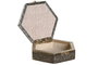 DKD Home Decor Joyero de Aluminio 18x18x5 cm Champán