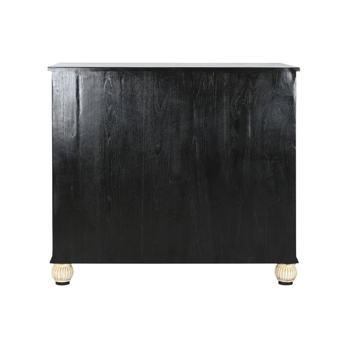 DKD Home Decor Cómoda Bone 23 Taracea Negro Marfil 51 x 99 x 111 cm