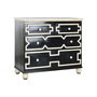 DKD Home Decor Cómoda Bone 23 Taracea Negro Marfil 51 x 99 x 111 cm