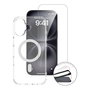 4smarts 541556 Premium 3 in 1 Set para Apple iPhone 17 con Bumper, Protector de Pantalla y Cargador Inalámbrico - Transparente y Blanco
