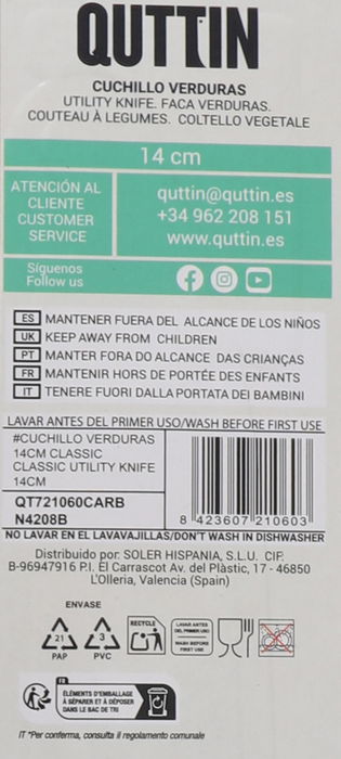 Quttin Cuchillo Verduras 14 cm New Classic (12 Unidades)