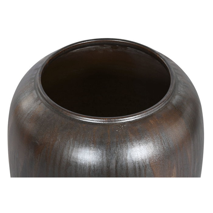 DKD Home Decor Ánfora de Cerámica Vidriada Marrón Oscuro 38x38x60 cm DKD Home Decor Ánfora de Cerámica Vidriada Marrón Oscuro 38x38x60 cm