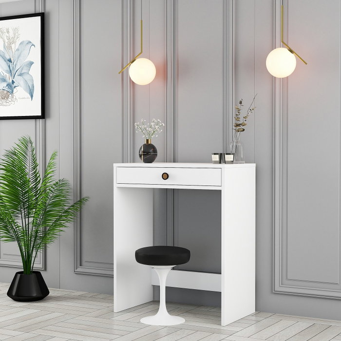 Hanah Home Mesa de Maquillaje Lizbon - Blanco, 70cm Ancho x 40cm Alto x 84.7cm Fondo